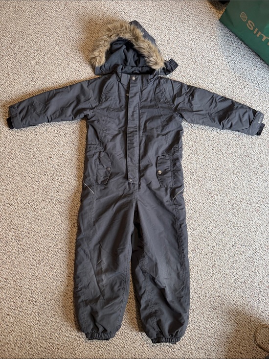 Wheat Other - Kids Gray Winter Insulated Hooded One-Piece Snow Suit